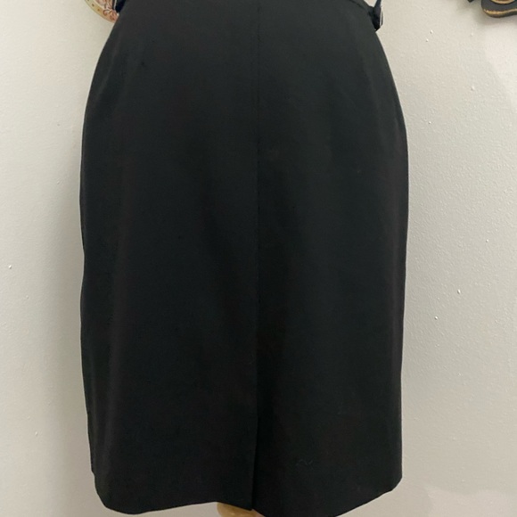 Petite Sophisticate stretch business office black midi dress skirt buckles 6 - Picture 6 of 12